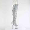 Pleaser - ADORE3019CRS Bottes cuissardes à plateforme - Couleur argent Product image